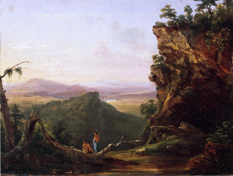 Indians Viewing Landscape by Thomas Cole — Oil Painting Reproduction