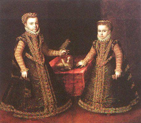 Infantas Isabella Clara Eugenia and Catalina Micaela by Sofonisba Anguissola — Oil Painting Reproduction