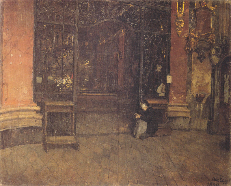 Inneres Der Johanneskirche Zu München by Albin Egger-Lienz — Oil Painting Reproduction