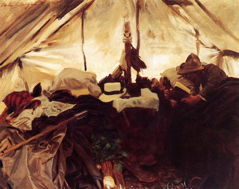 Inside a Tent in the Canadian Rockies by John Singer Sargent — Oil Painting Reproduction