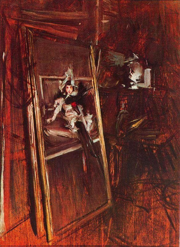 Inside the Studio of the Painter with Errazuriz Damsel by Giovanni Boldini — Oil Painting Reproduction