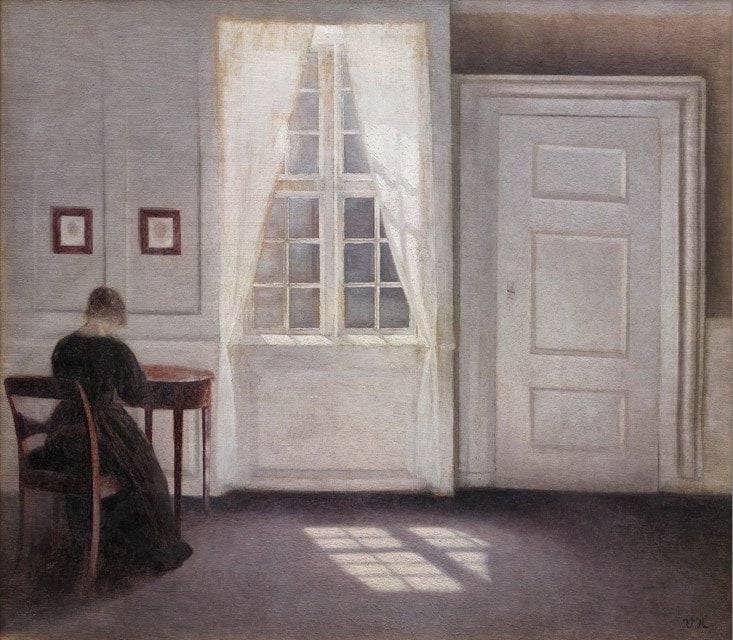 Interior from Strandgade with Sunlight on the Floor by Vilhelm Hammershoi — Oil Painting Reproduction