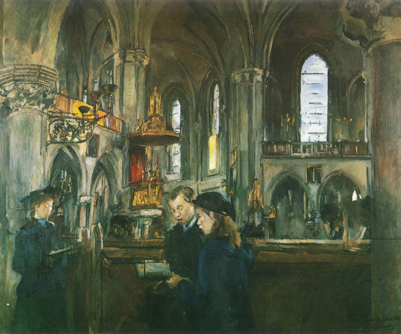 Interior from the Church Trefoldighetskirken by Harriet Backer — Oil Painting Reproduction