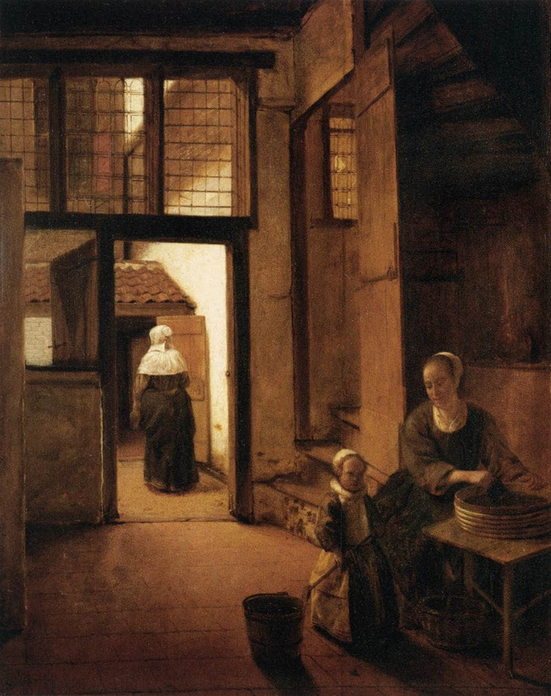 Interior of a Dutch House by Pieter de Hooch — Oil Painting Reproduction
