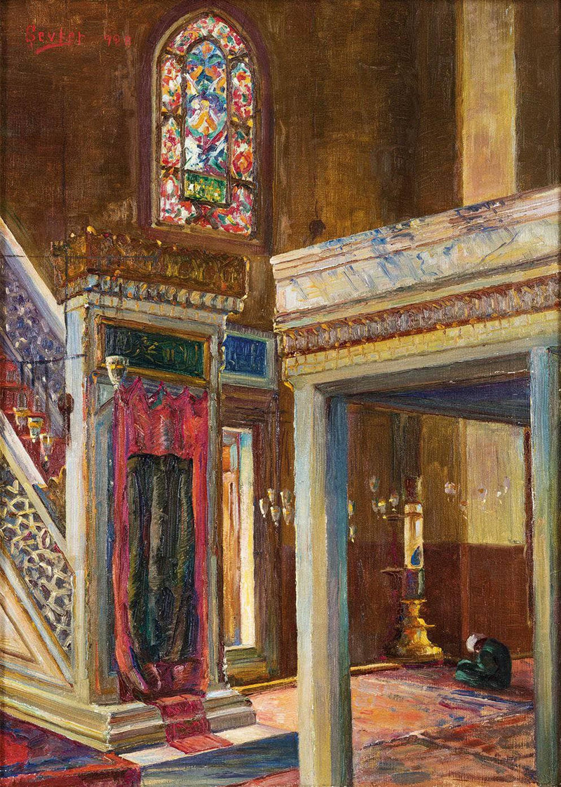 Interior of a Mosque by Sevket Dag — Oil Painting Reproduction
