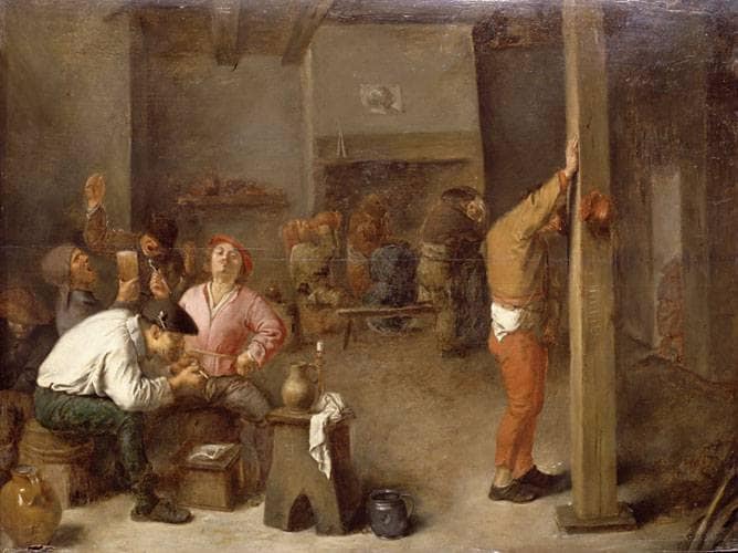 Interior of a Tavern by Adriaen Brouwer — Oil Painting Reproduction