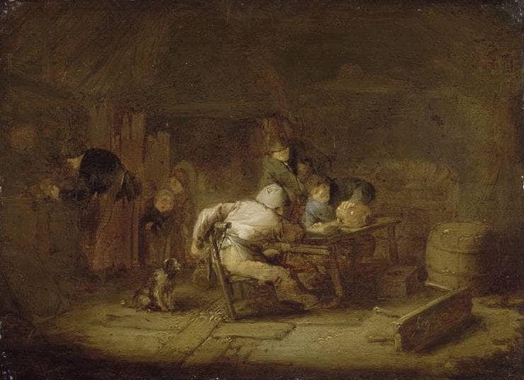 Interior of a Tavern by Adriaen van Ostade — Oil Painting Reproduction