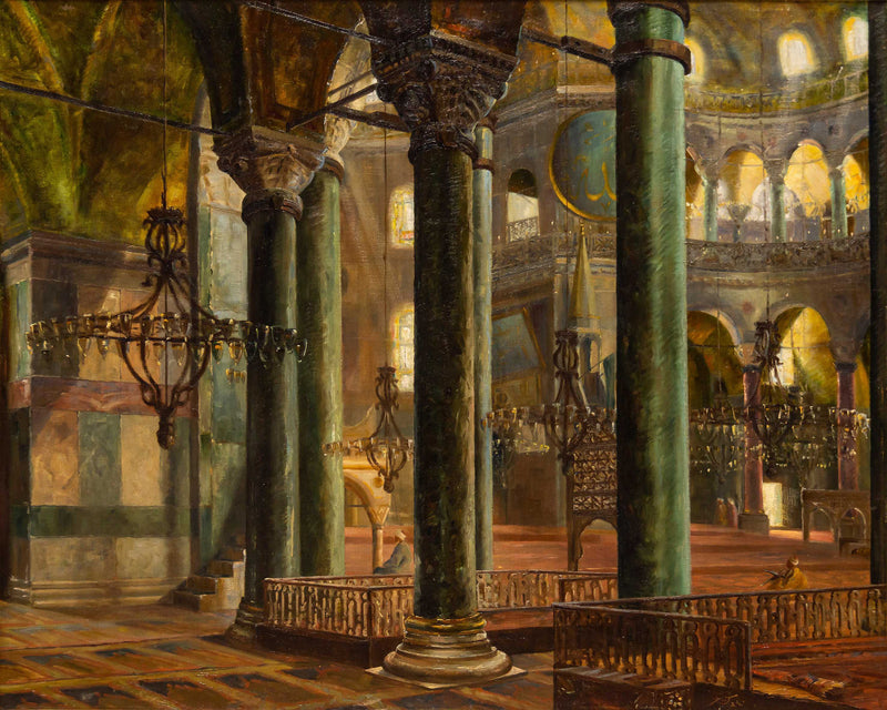Interior of Hagia Sophia Mosque by Sevket Dag — Oil Painting Reproduction