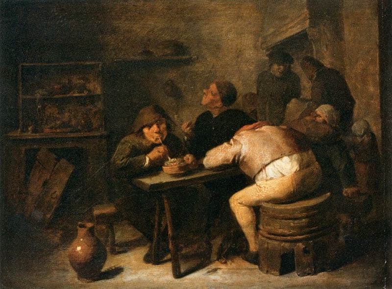 Interior with Smokers by Adriaen Brouwer — Oil Painting Reproduction