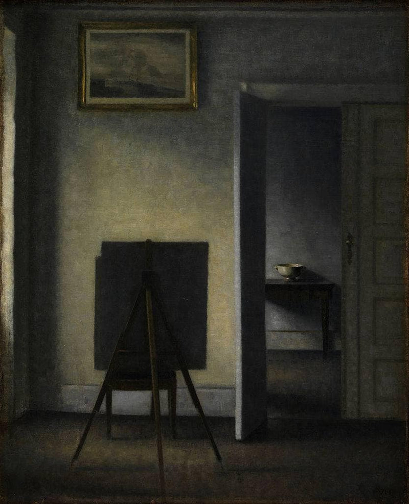 Interior with the Artist's Easel by Vilhelm Hammershoi — Oil Painting Reproduction