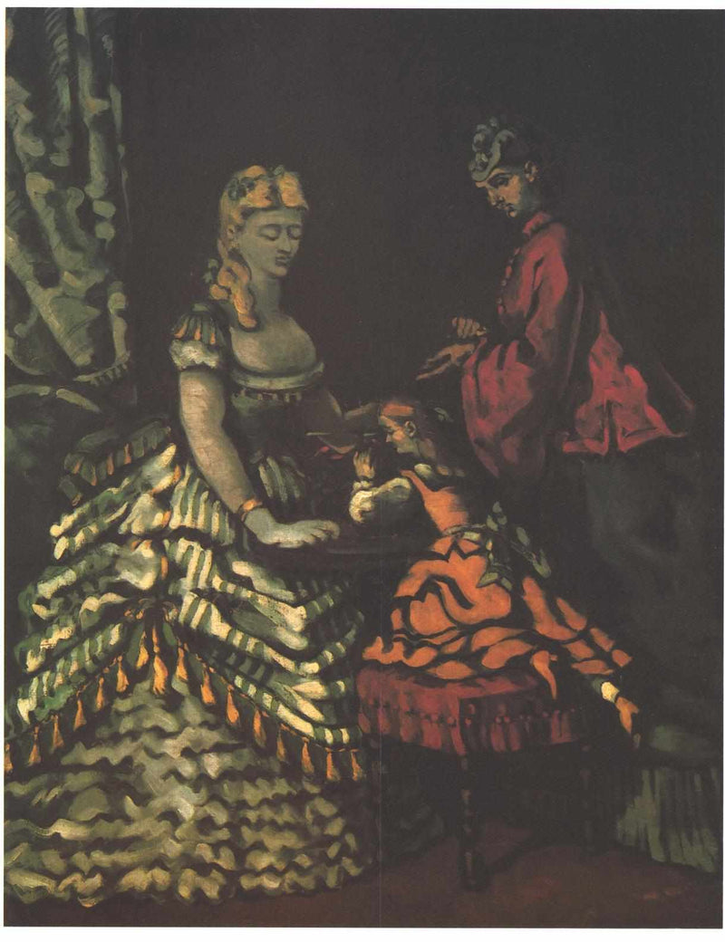 Interior with Two Women and a Child by Paul Cezanne — Oil Painting Reproduction