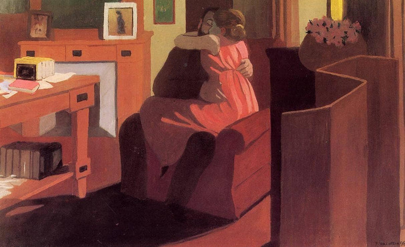 Intimate Couple in Interior by Felix Vallotton — Oil Painting Reproduction