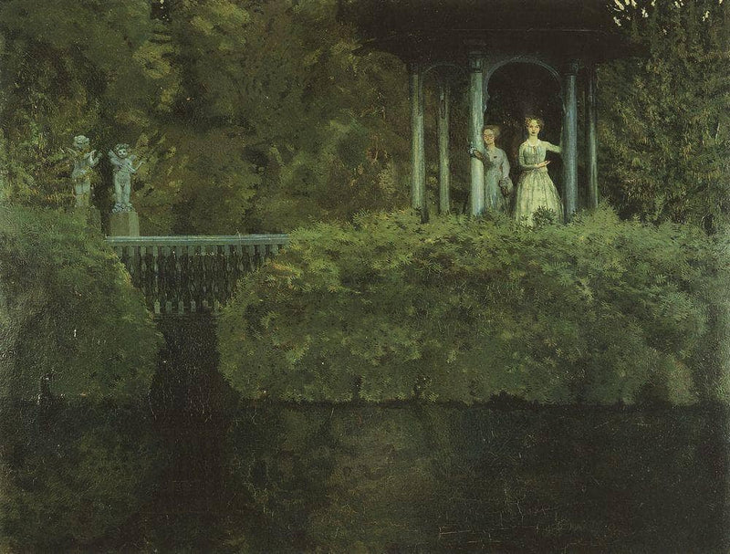 Island of Love by Konstantin Somov — Oil Painting Reproduction