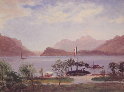 Italian Lake Scene in entryway