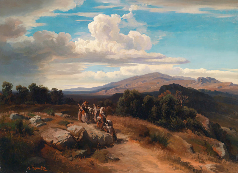 Italian landscape by Anton Romako — Oil Painting Reproduction