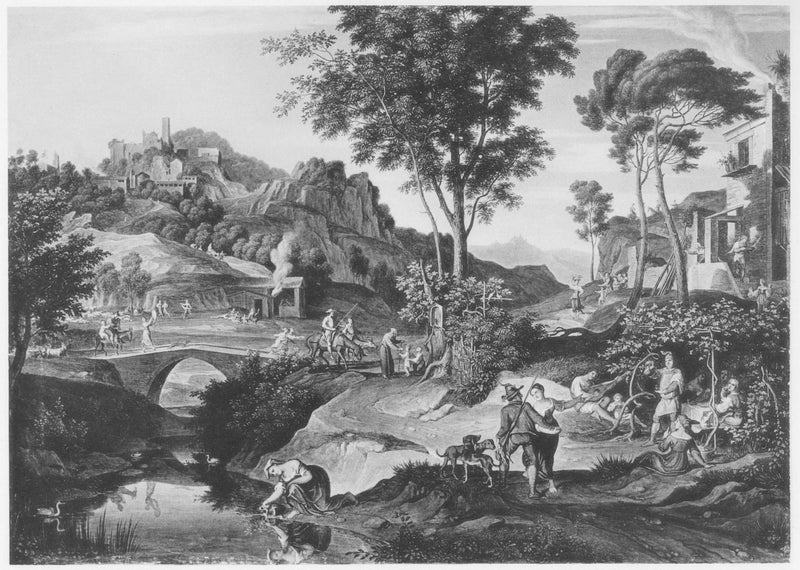 Italian Landscape with Don Quichotte by Joseph Anton Koch — Oil Painting Reproduction