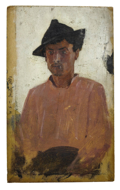 Italian Man with Hat in dining room