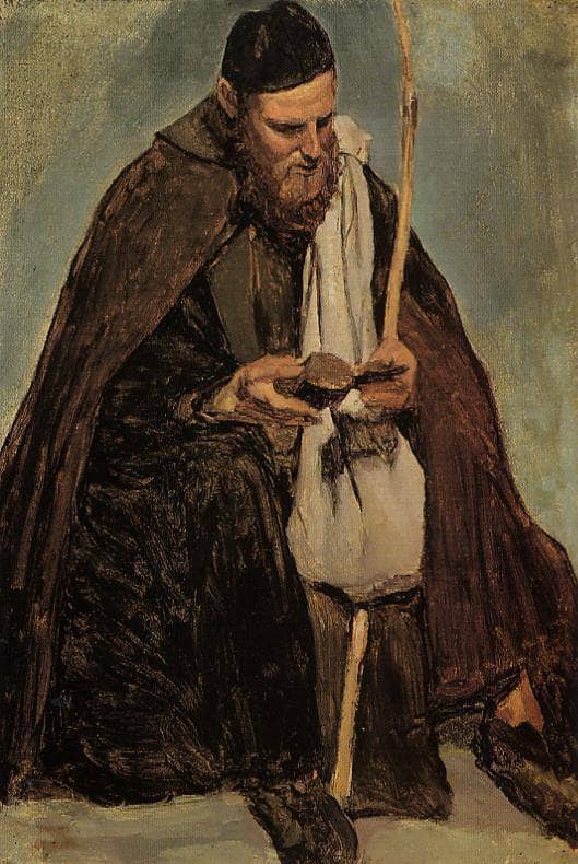 Italian Monk Reading by Camille Corot — Oil Painting Reproduction
