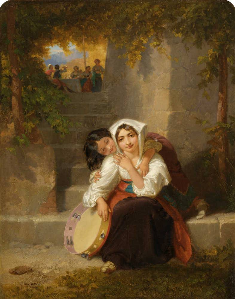Italian Playmates by Penry Williams — Oil Painting Reproduction