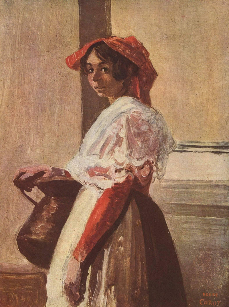 Italian with Mug by Camille Corot — Oil Painting Reproduction