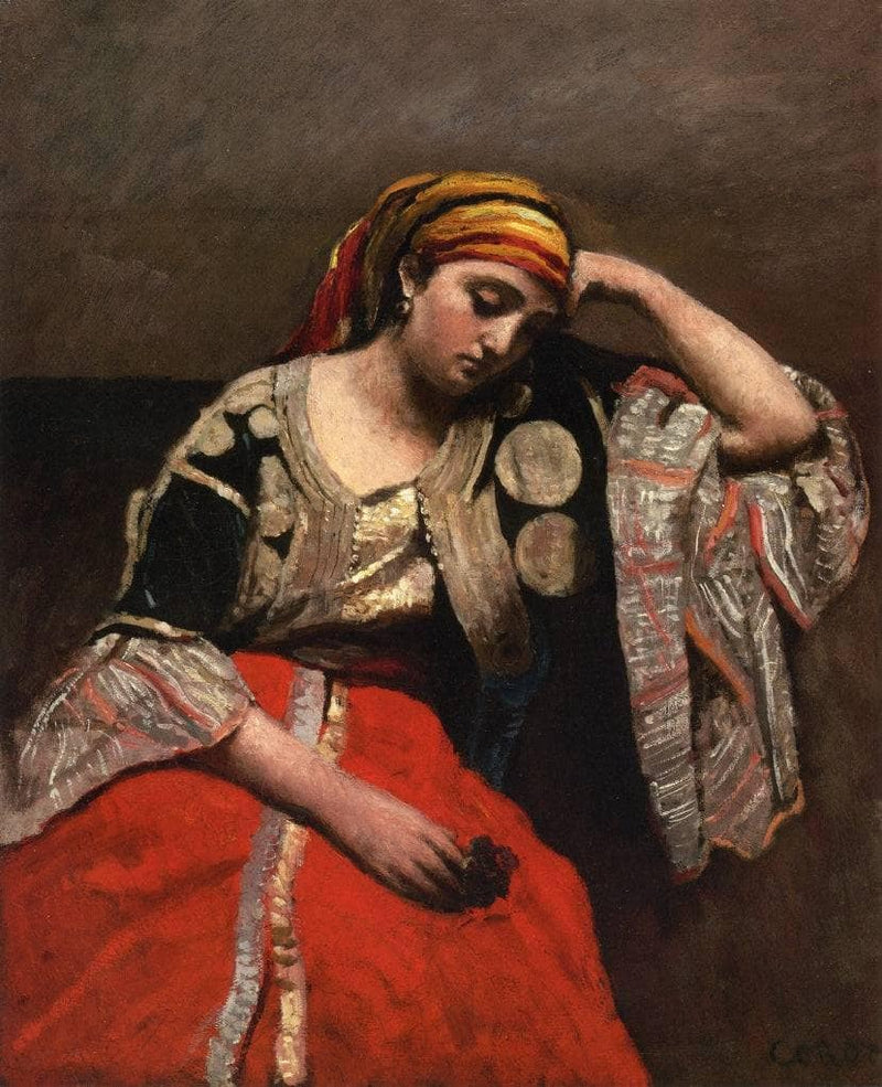 Italian Woman (Jewish Algerian Woman) by Camille Corot — Oil Painting Reproduction