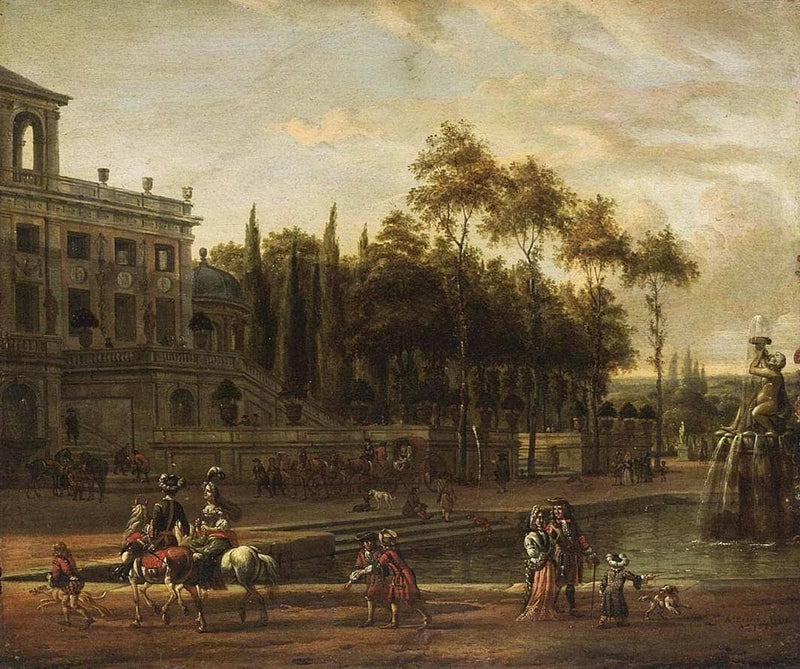 Italianate Park Landscape by Abraham Storck — Oil Painting Reproduction