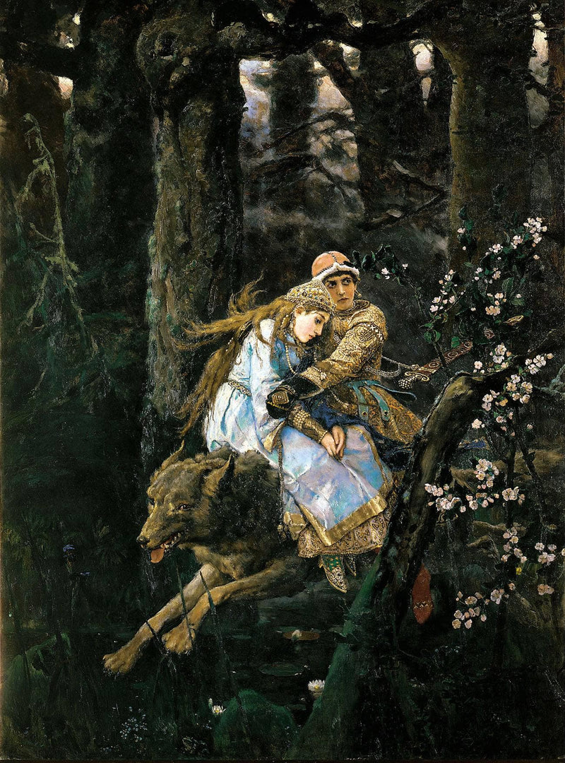 Ivan Tsarevich Riding the Grey Wolf by Viktor Vasnetsov — Oil Painting Reproduction