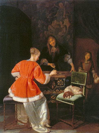The Backgammon Players in master bedroom