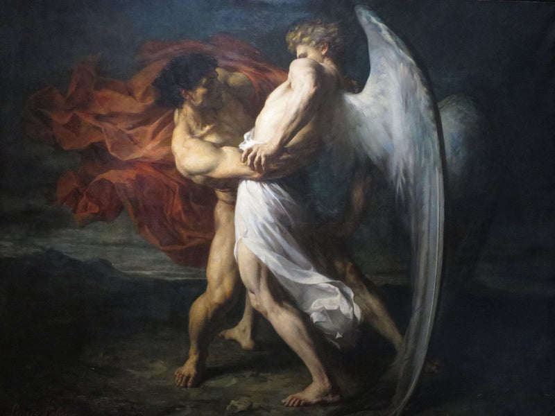 Jacob Wrestling with the Angel by Alexandre-Louis Leloir — Oil Painting Reproduction