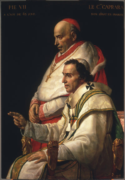 Pope Pius VII with the Cardinal Caprara in master bedroom