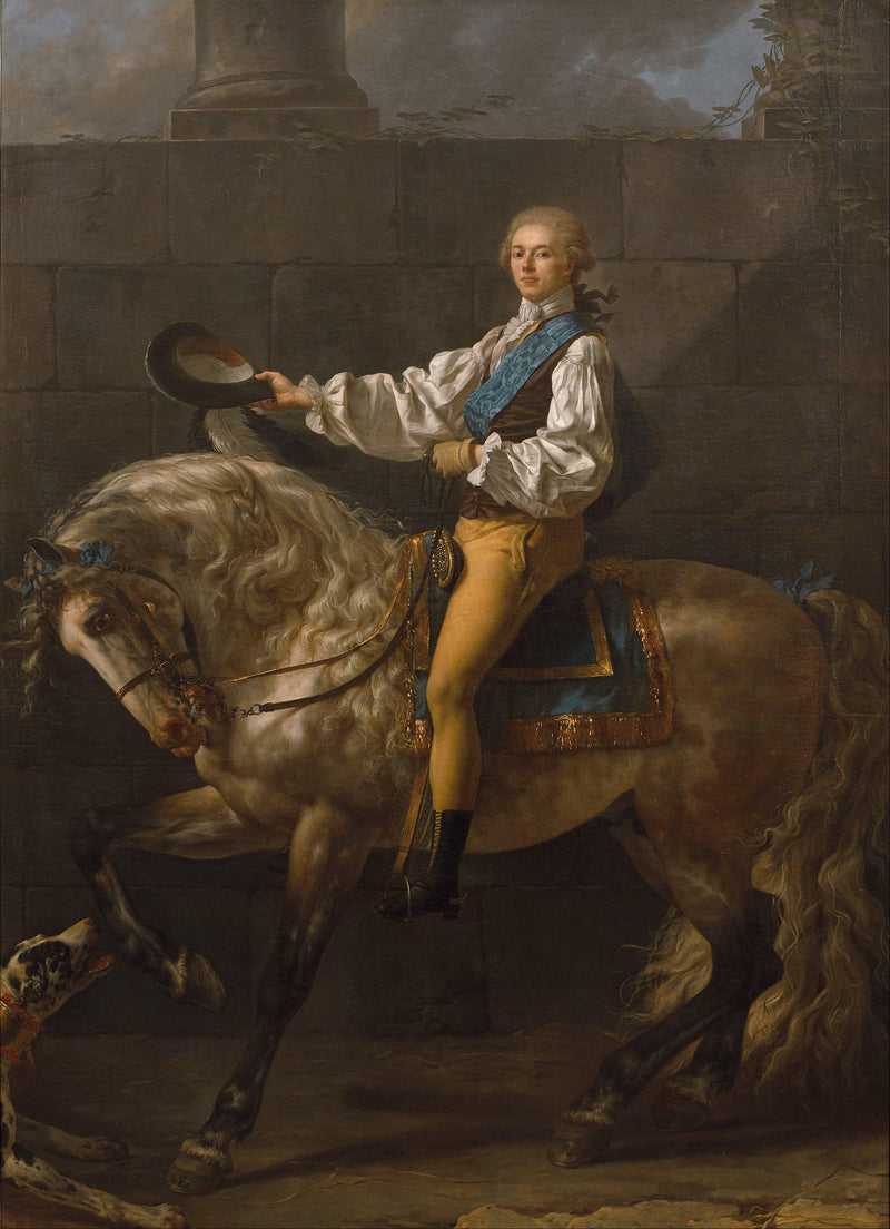 Equestrian Portrait of Stanislas Kostka Potocki by Jacques-Louis David — Oil Painting Reproduction
