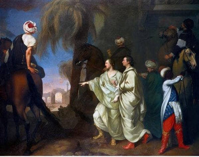 James Dawkins and Robert Wood Discovering the Ruins of Palmyra in dining room