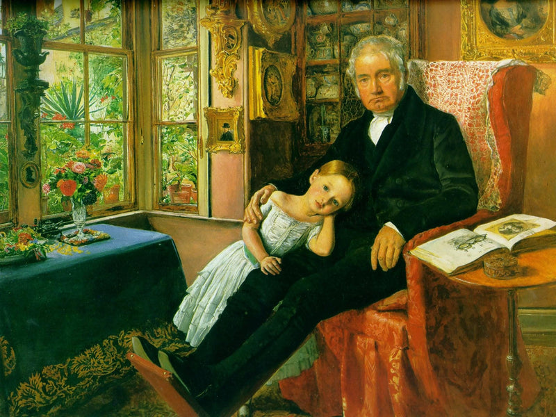 James Wyatt and His Granddaughter Mary by John Everett Millais — Oil Painting Reproduction