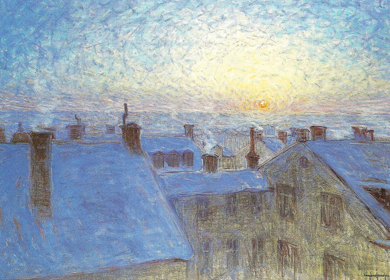 Sonnenaufgang Über Den Dächern by Eugène Jansson — Oil Painting Reproduction