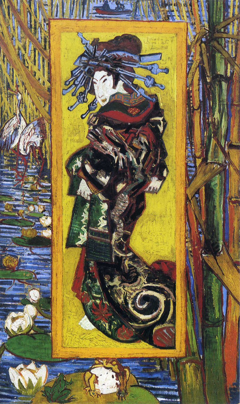 Japonaiserie Oiran (after Kesai Eisen) by Vincent van Gogh — Oil Painting Reproduction