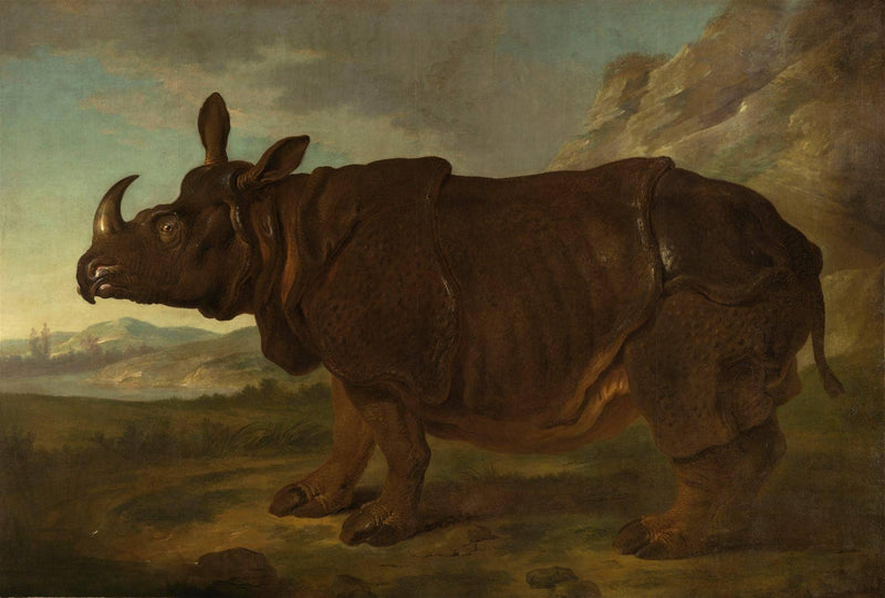 Clara the Rhinoceros by Jean-Baptiste Oudry — Oil Painting Reproduction