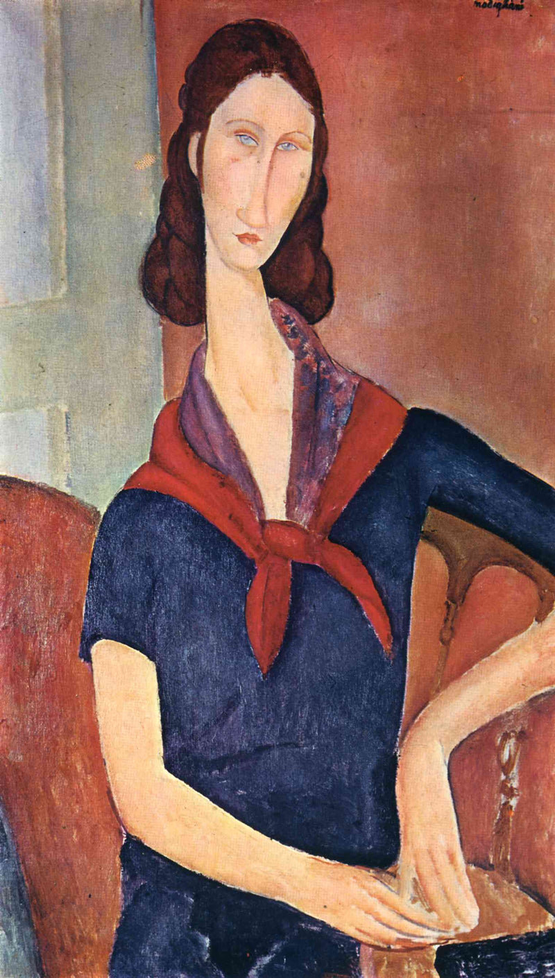 Jeanne Hebuterne (with a scarf) by Amedeo Modigliani — Oil Painting Reproduction