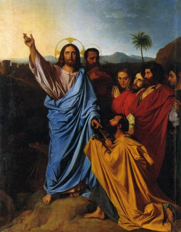 Jesus Returning the Keys to St. Peter by Jean Auguste Dominique Ingres — Oil Painting Reproduction