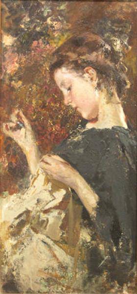 Jeune Fille Au Travail in kitchen