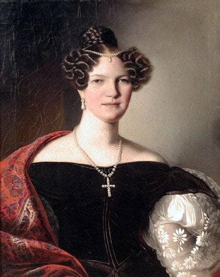 Portrait of Amalia Ritter de Zahony by Giuseppe Tominz — Oil Painting Reproduction