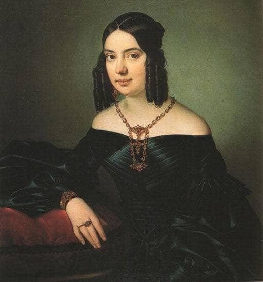 Portrait of Anna Bozzini Birti by Giuseppe Tominz — Oil Painting Reproduction