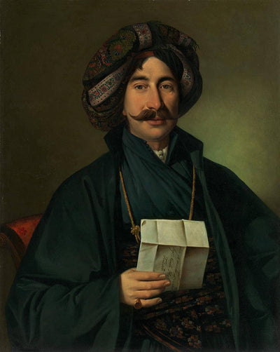 Man in Ottoman dress in kitchen