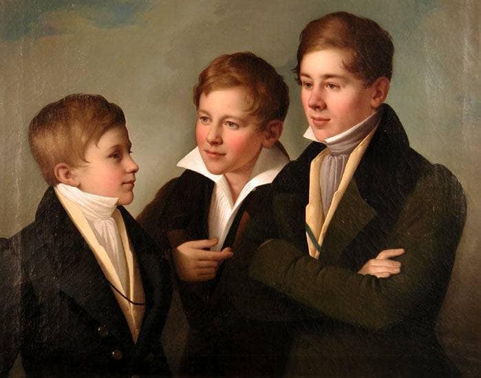 Children of the Buchler family by Giuseppe Tominz — Oil Painting Reproduction