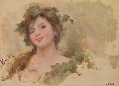 Bust of young woman smiling in apartment