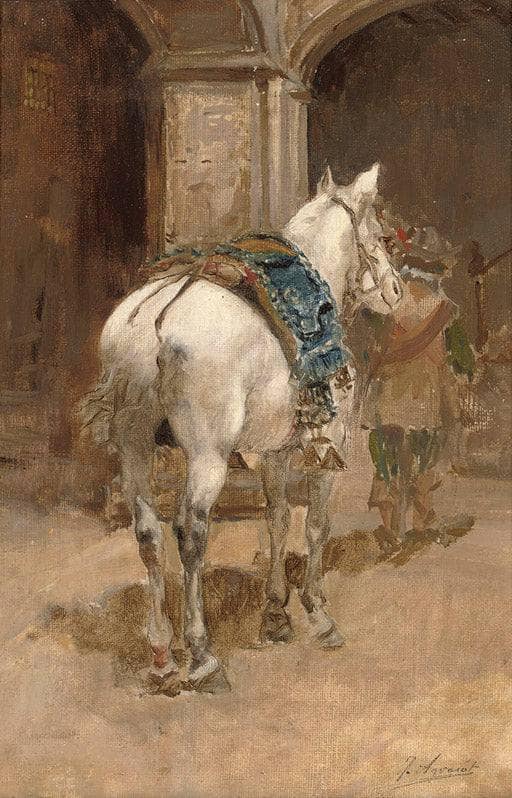 Arriving home by Joaquín Agrasot — Oil Painting Reproduction