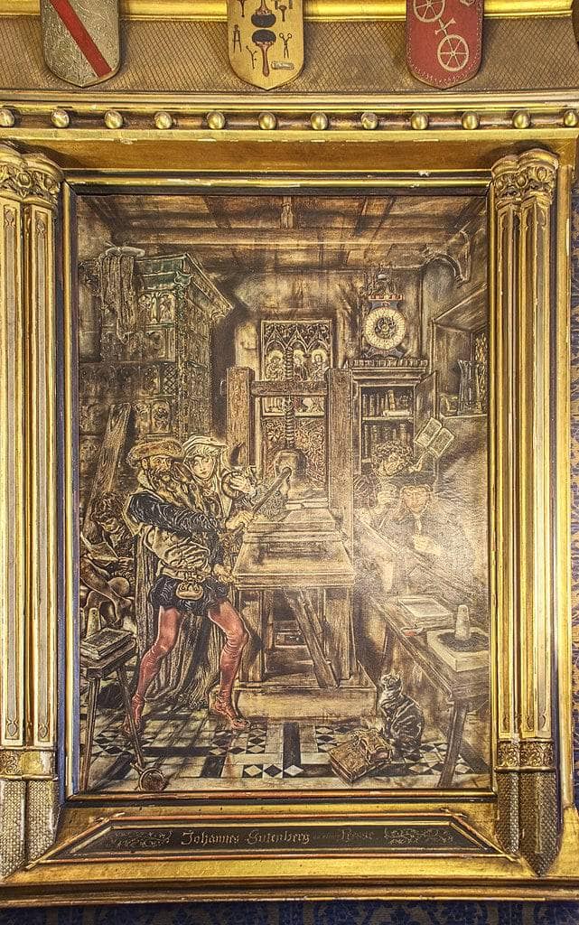 Johannes Gutenberg at his press by Anton Romako — Oil Painting Reproduction