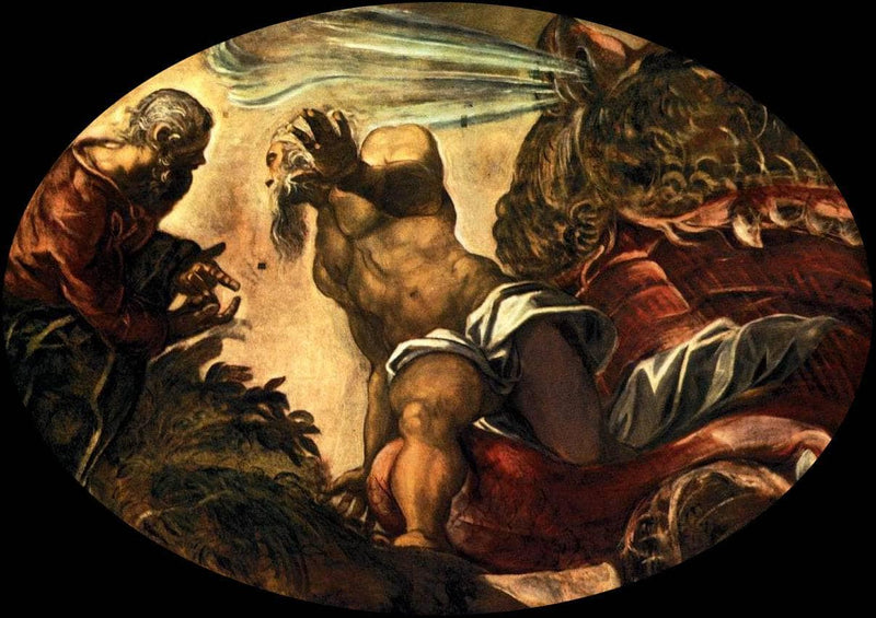 Jonah Leaves the Whale`s Belly by Tintoretto — Oil Painting Reproduction