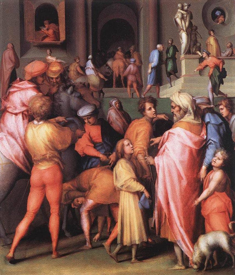 Joseph Being Sold to Potiphar by Jacopo Pontormo — Oil Painting Reproduction