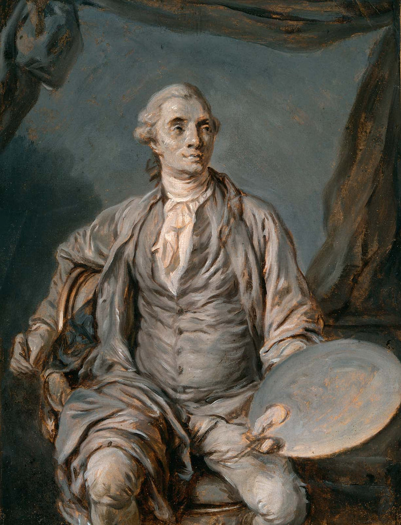 Joseph-Marie Vien with Palette by Joseph Duplessis — Oil Painting Reproduction