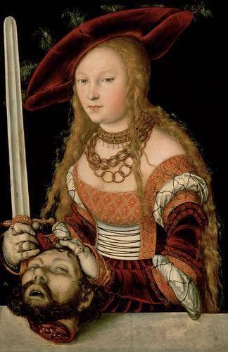 Judith with the head of Holofernes in hallway